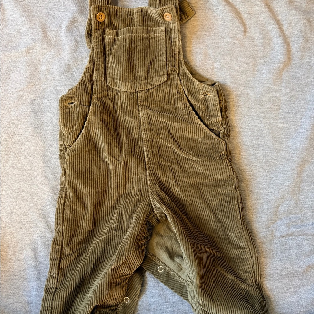 Kids' Corduroy Overalls in Tan
